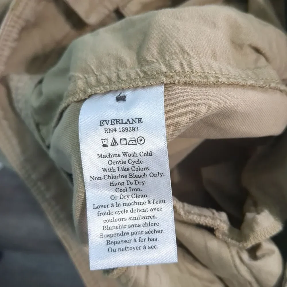 Everlane Women's High-Rise Pleated Wide-Leg Pants 10 Tan linen blend